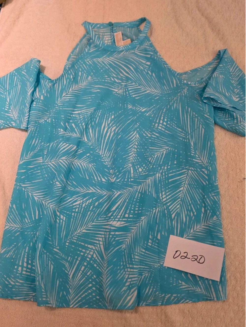 Michael Kors turquoise palm shirt size small